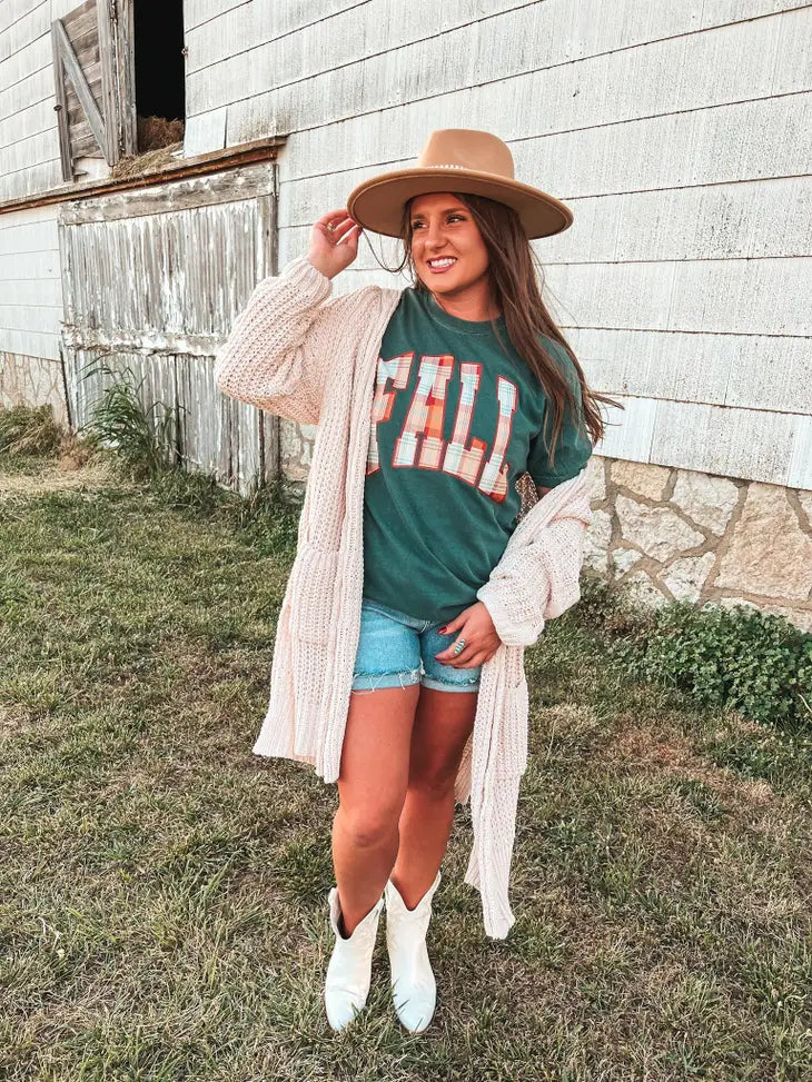 Fall Plaid Graphic Tee (Preorder)